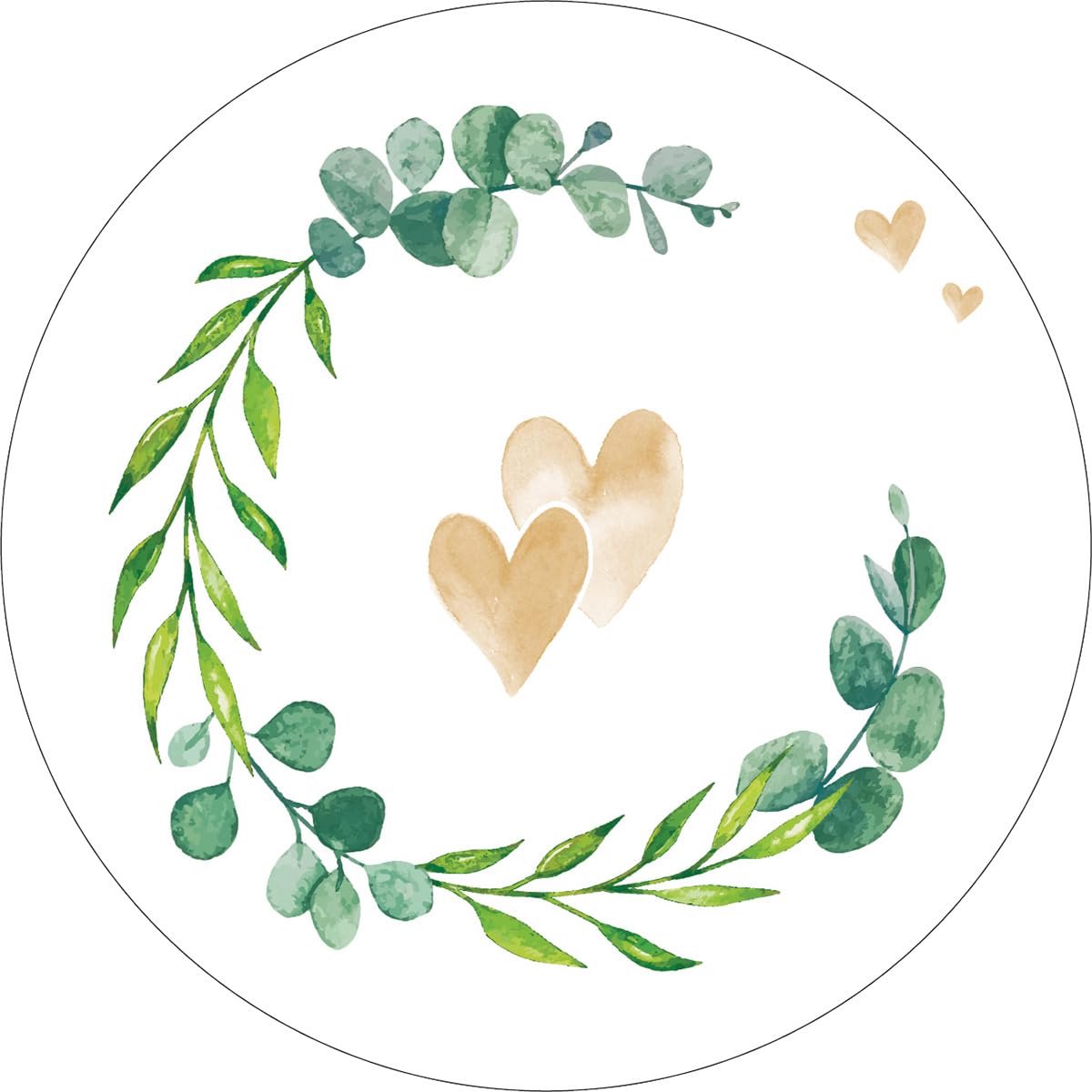 Bierviltjes van vilt/karton onderzetters Ø 107mm rond of 93x93mm vierkant feestjes verjaardagen (100, eucalyptus hart)