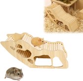 Hamsterschommel voor huisdieren | Hamster Hangmat Molaire Kooi Schommel Speelgoed - Natuurlijke houten trainingsbenodigdheden voor hamsters, cavia's, chinchilla's en andere kleine knaagdieren Eastuy