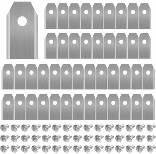 Robotmaaier messen set 45 stuks RVS met titaniumcoating inclusief schroeven universeel geschikt