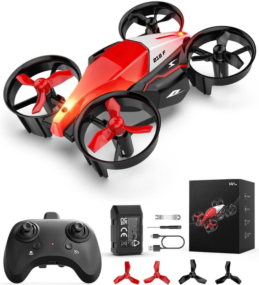 GTB® Drone Kind - Drone voor Kinderen - Kinder Drone - Rood - 13cm x 9cm x 4cm