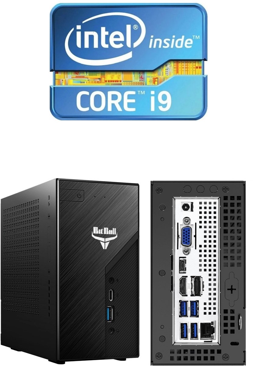 Intel i9 DeskMini PC / Desktop Computer Inclusief RAM en SSD - 64GB/2TB - 11900K 8-Core@35-53GH - WIFI 6/Bluetooth 5.2 - Ondersteuning voor 3 schermen - Win11 PRO