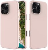 MobyDefend Hoesje - Geschikt voor iPhone 16 Pro - Matte Siliconen Backcover - Roze