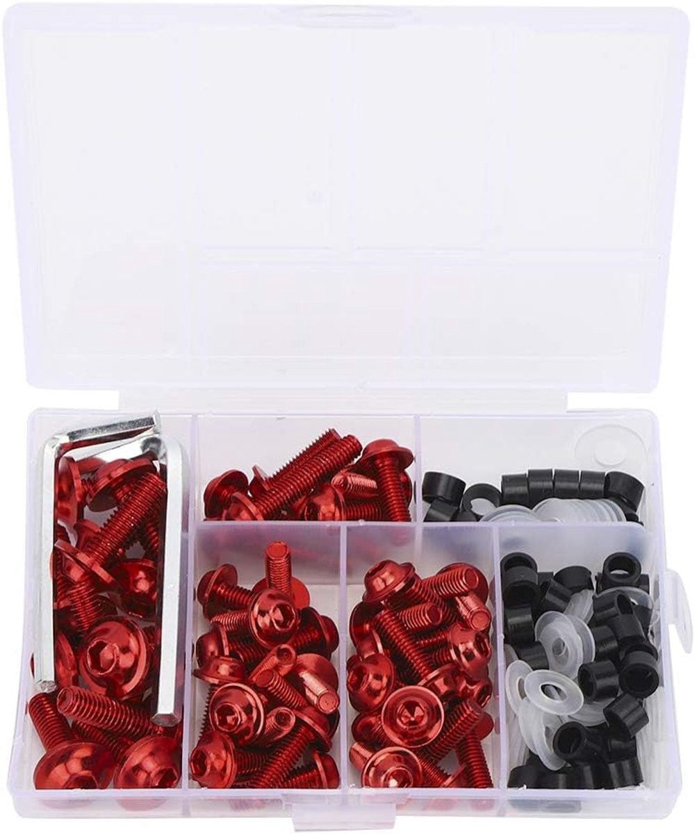 Motorfiets Bouten Set, Rood, 158 Stuks, Universeel
