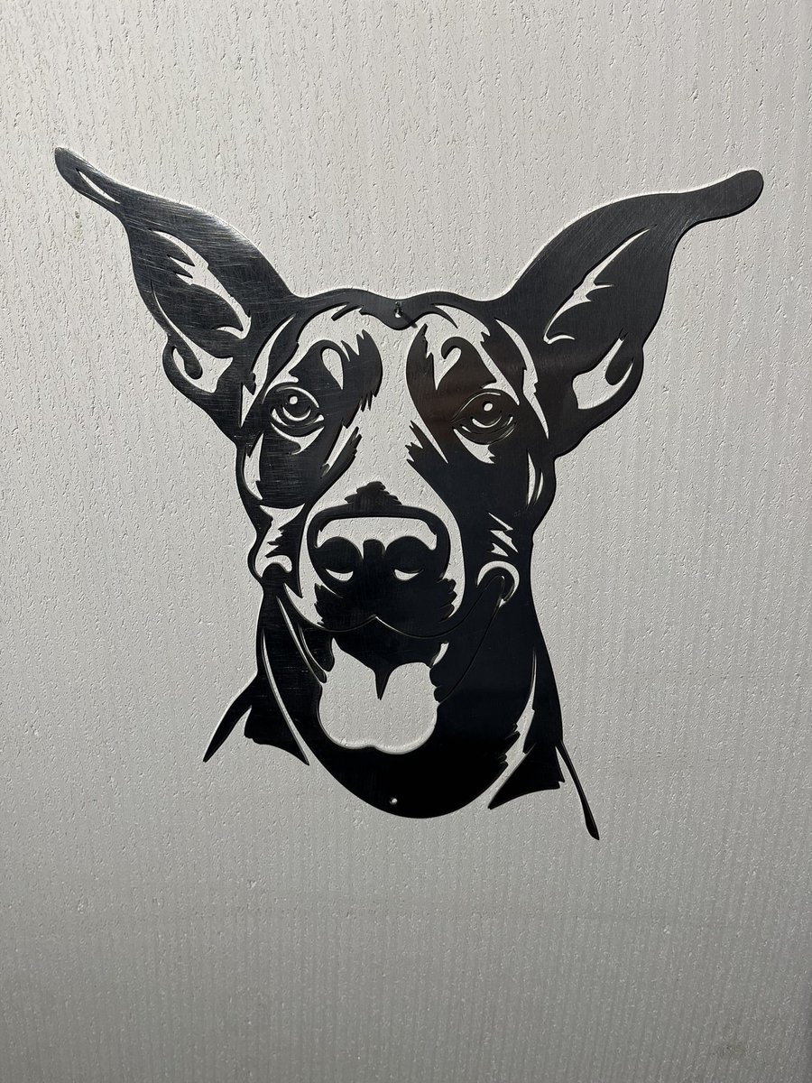 Metalen Hond - Dobermann - Wanddecoratie Cortenstaal