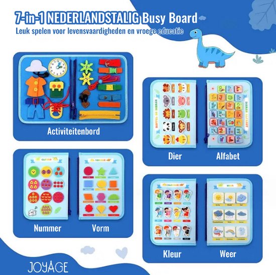 Lzwintrading Montessori Speelgoed Vanaf Baby 1 2 3 4 Jaar - Busy Board Hout   Met Led Lampjes & Schakelaars   Stimuleert Creativiteit   Educatief Speelgoed 9313520855847