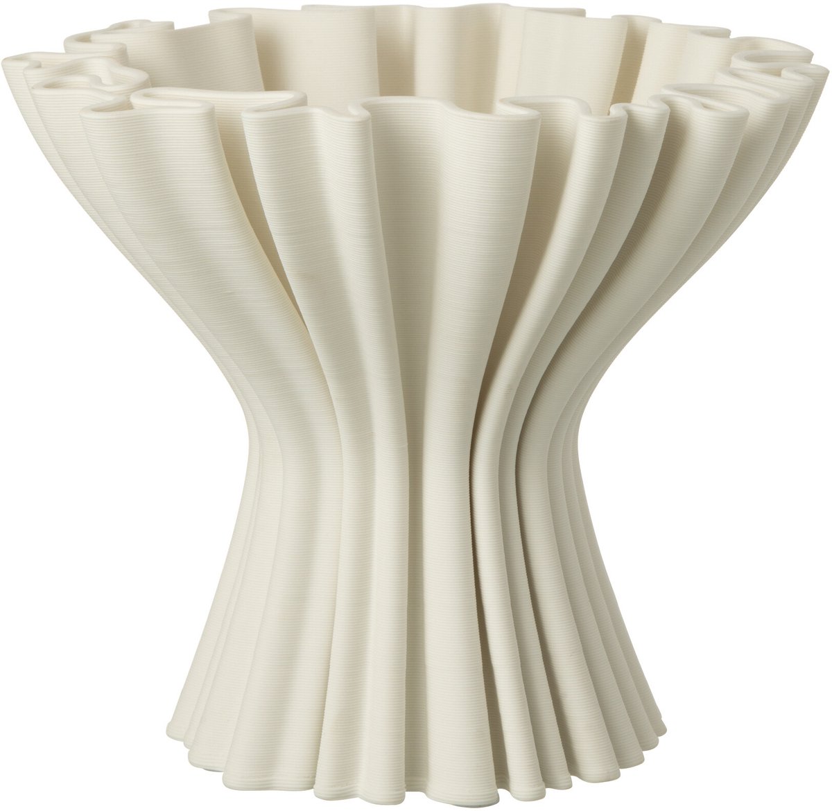 J-Line vaas 3D Print Onregelmatig Breed - porselein - wit