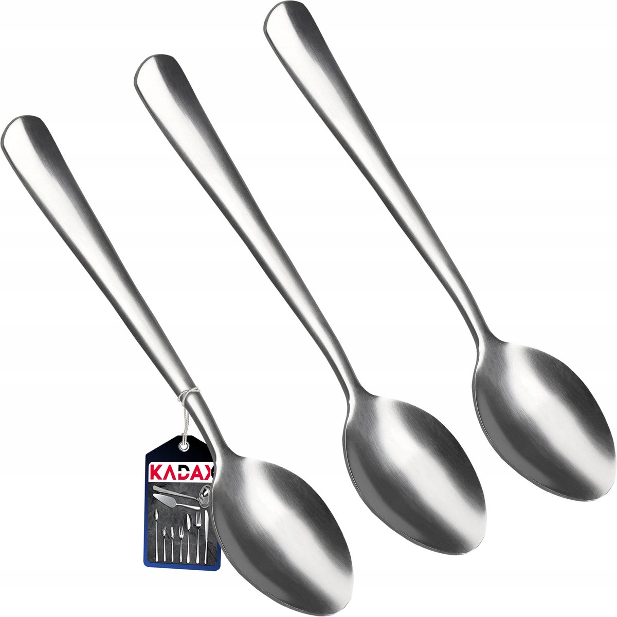 KADAX Koffielepels van roestvrij staal, set van 3, minimalistische theelepels, espressolepel, koffielepelset, lepel voor thee, koffie, vaatwasmachinebestendig (zilver)