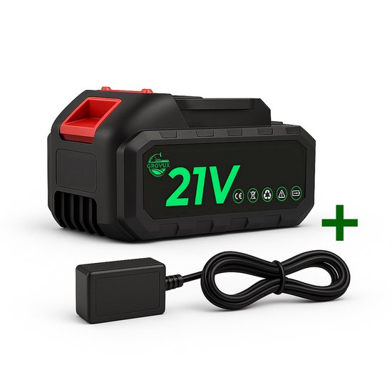 Foto: Grovux 21v accu draadloze hogedrukreiniger auto was set terrasreinigers hogedrukspuit 15000 mah accu incl oplader zwart