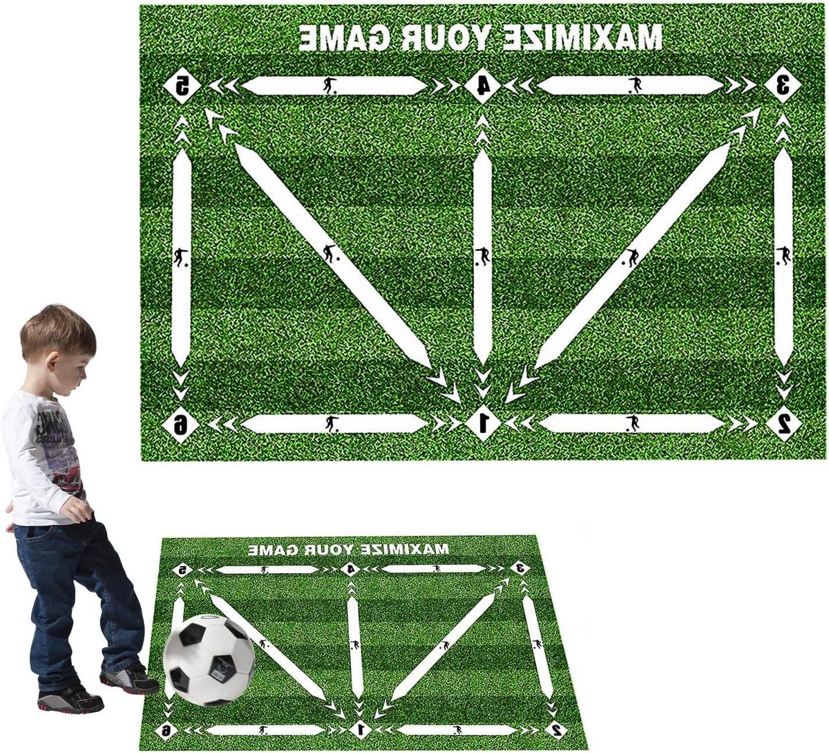 Inovra Plus - Voetbal Trainingsmat 60 x 90 cm Wit | Antislip Dribbel Controle | Voetbalvaardigheidsmat voor Kinderen en Volwassenen Binnen | Grote Voetbalsportmat met Trainingsapparatuur