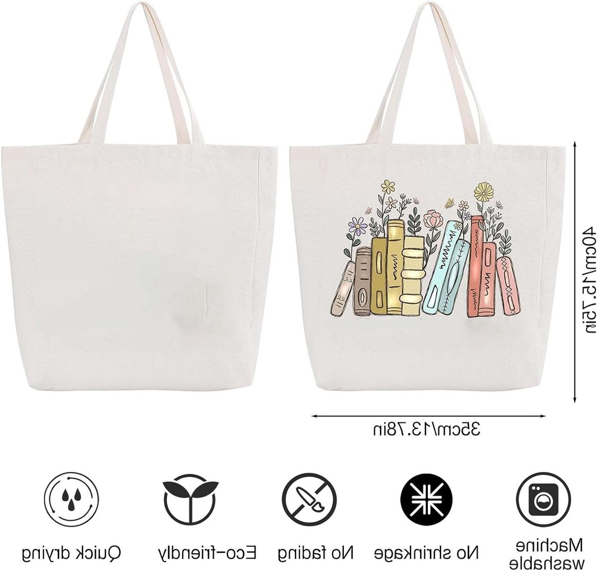 Allecto Plus - Duurzame Tote Bag Shopper van Canvas voor Dames | Herbruikbare Katoenen Tas met Schouderriem | Ideaal voor Winkelen, Reizen en Feesten