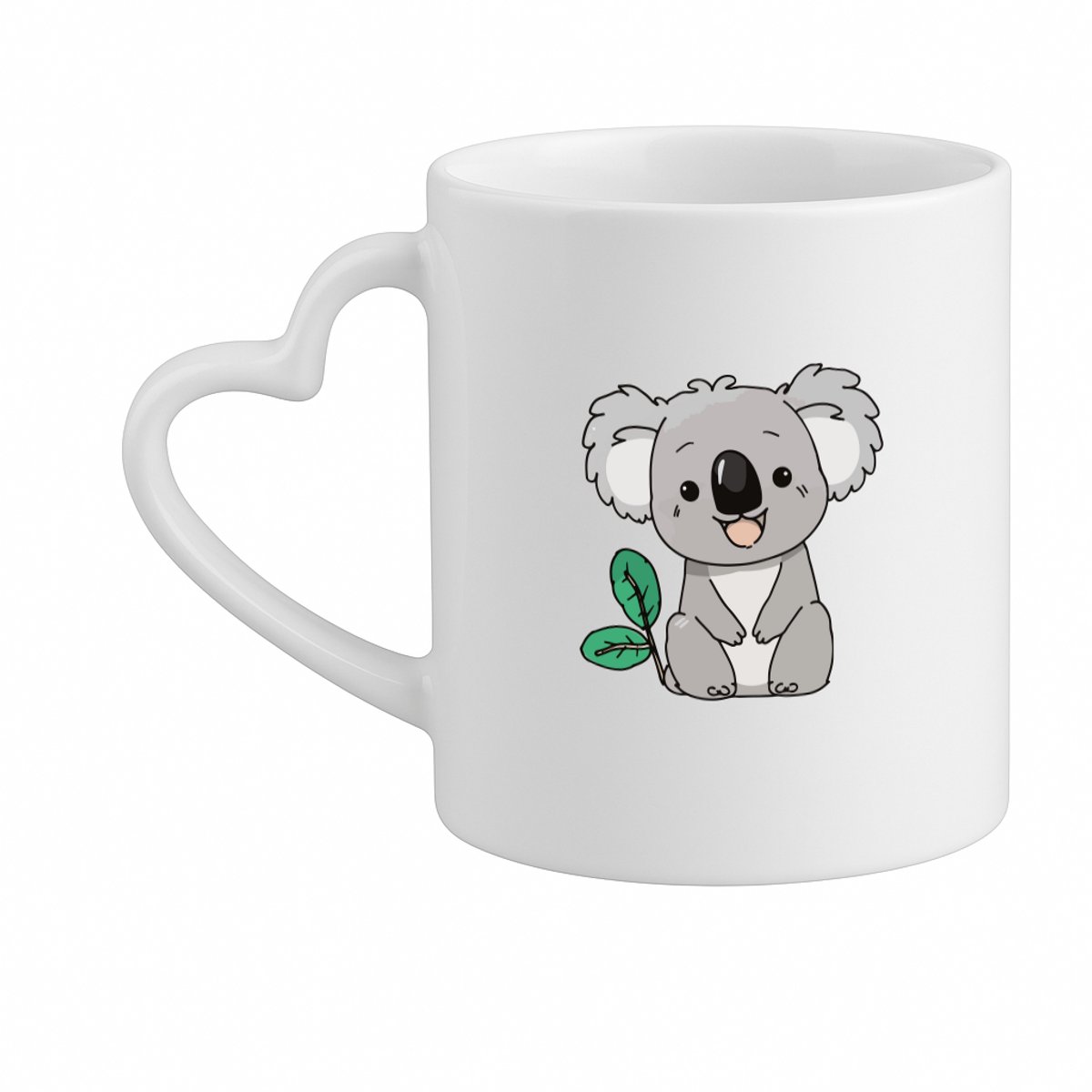 Hacebo® - Koala's koffiebeker met hart oor wit - Koala - Dieren liefhebbers - thee mok - koffie beker - Dierentuin - beer - koffiemok - 330 ML