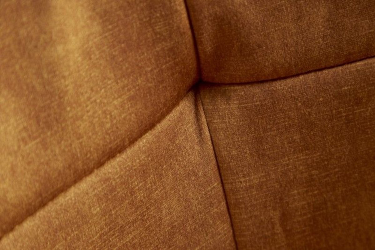 In hoogte verstelbare bureaustoel EUPHORIA mosterdgeel fluweel met decoratieve stiksels - 40866