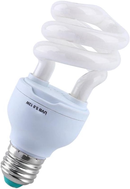 Tropische Terrariumlamp 13W - Uvb 5.0 - E27 Basis - Energiebesparende Schildpad Snake Reptielen Gloeilamp - Uv-Lamp - Compacte Fluorescentielamp voor Terrarium en Reptielen — afbeelding 4