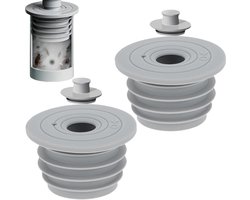 2 stuks - Rfdichtring - Rioolafdichtingen - toepasbare buisbinnendiameter 45-50 mm - vloerafvoer - afvoerbuis afdichting - siliconen wasmachine afvoerslang afdichting - anti-geur afvoerafdichting - met deksel - voor thuis, keuken en badkamer - grijs