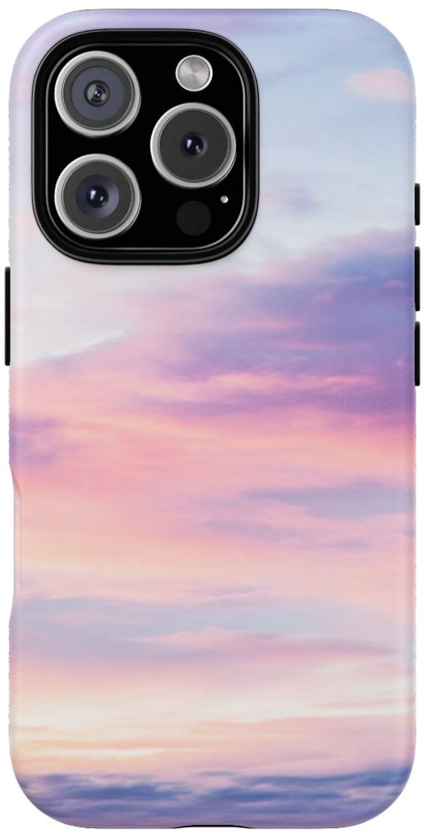 Roze Luchten met Zachte Wolken – Telefoonhoesje Geschikt voor iPhone 16 Pro