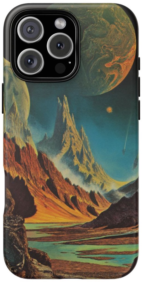 Surrealistisch Buitenaards Landschap – Telefoonhoesje Geschikt voor iPhone 16 Pro Max