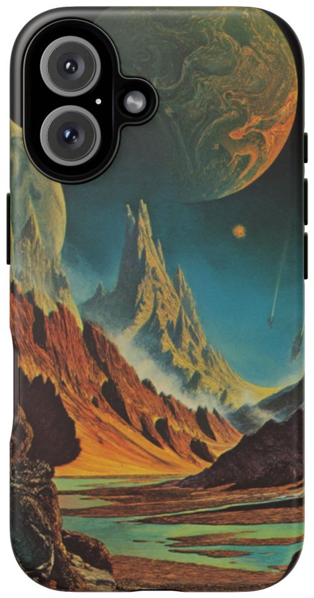 Surrealistisch Buitenaards Landschap – Telefoonhoesje Geschikt voor iPhone 16