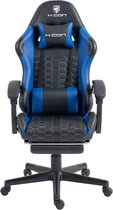 HICON® Gamestoel - Gaming stoel - Game stoel - Verstelbaar - Gaming Chair - Mondo - Zwart Blauw
