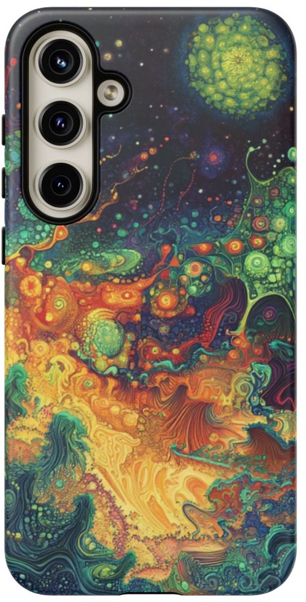 Kleurrijk Fractaal Psychedelisch Patroon – Telefoonhoesje Geschikt voor Galaxy S24 Plus