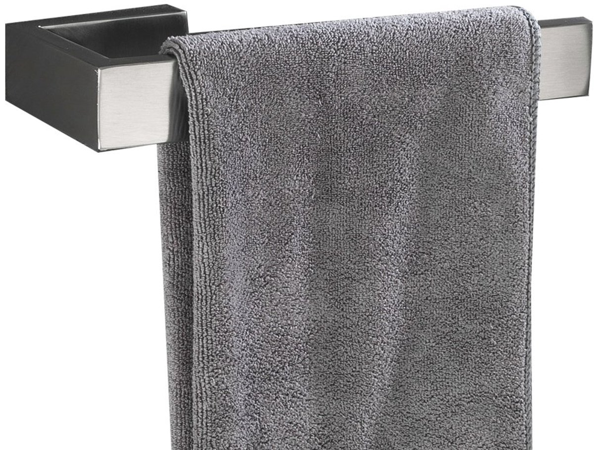 Ibenzoa® Moderne zilveren handdoekhouder van roestvrij staal voor wandmontage