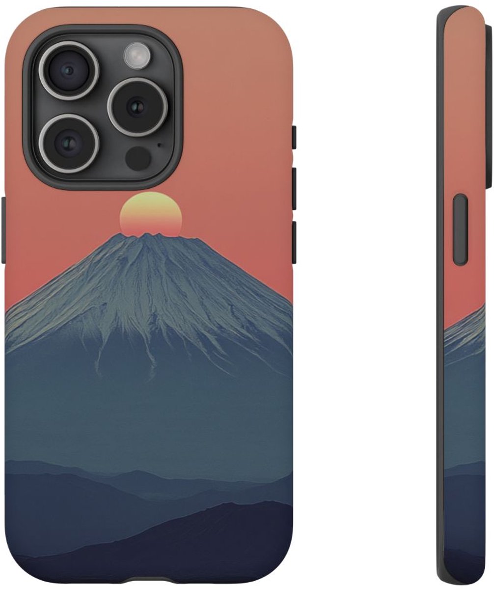 Zonsondergang bij de Berg Fuji – Telefoonhoesje Geschikt voor iPhone 15 Pro