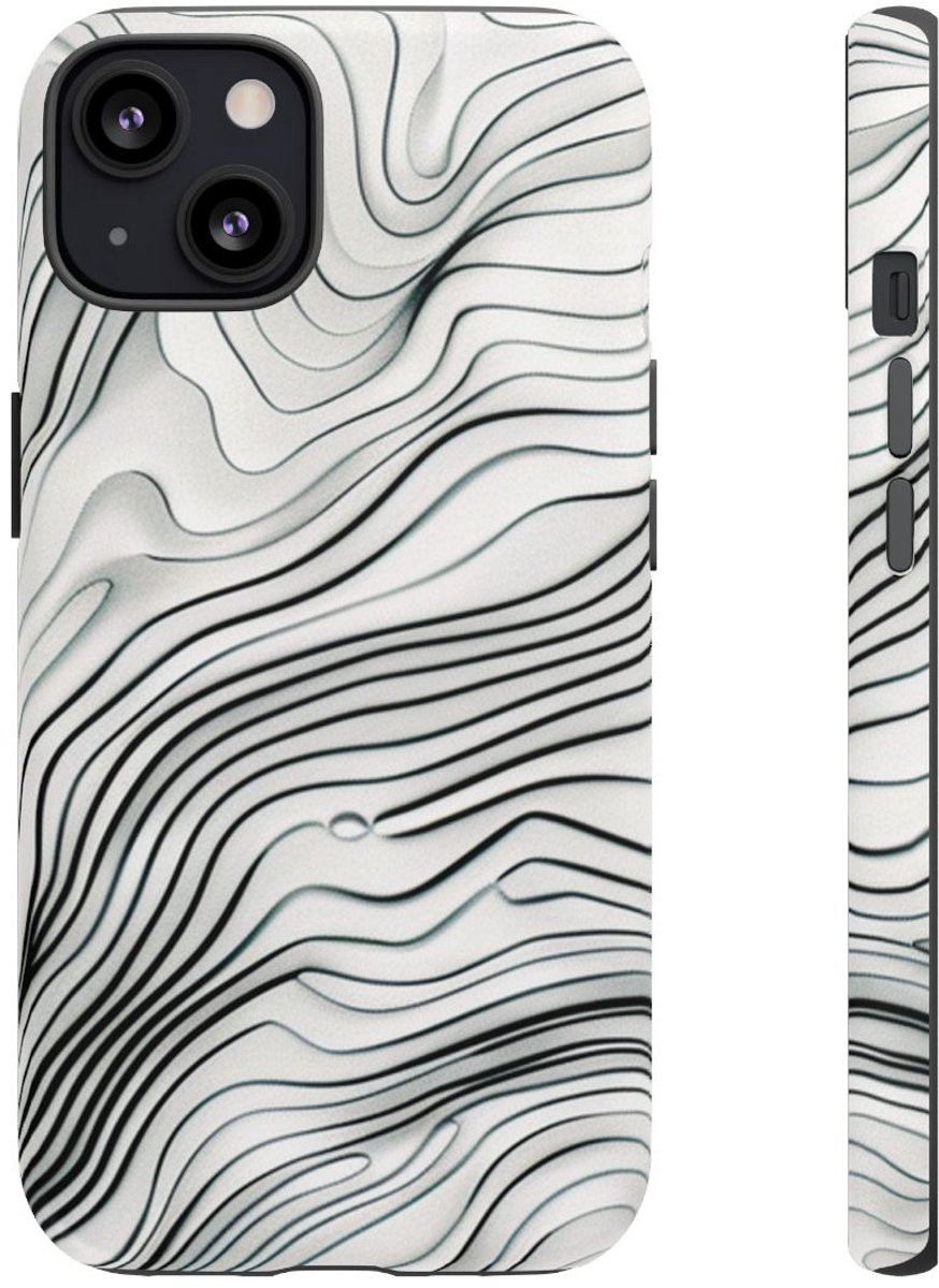 Minimalistische Topografische Lijnen – Telefoonhoesje Geschikt voor iPhone 13