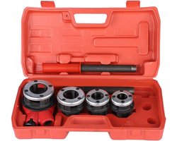 Pipe Thread Set 4-delige Snijset - Handmatig Installatiegereedschap voor Loodgieterswerk - 1/2' 3/4' 1 '1-1/4' - Draadsnijgereedschap