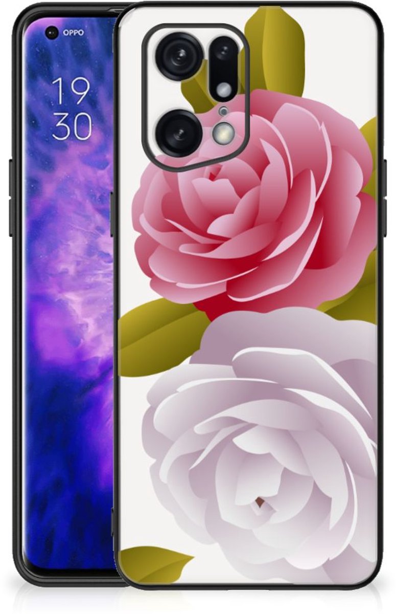 Back Cover voor OPPO Find X5 Pro Bloemen Hoesje Roses