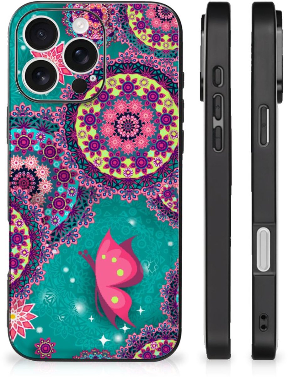 iPhone 16 Pro Leuk Telefoonhoesje Cirkels en Vlinders
