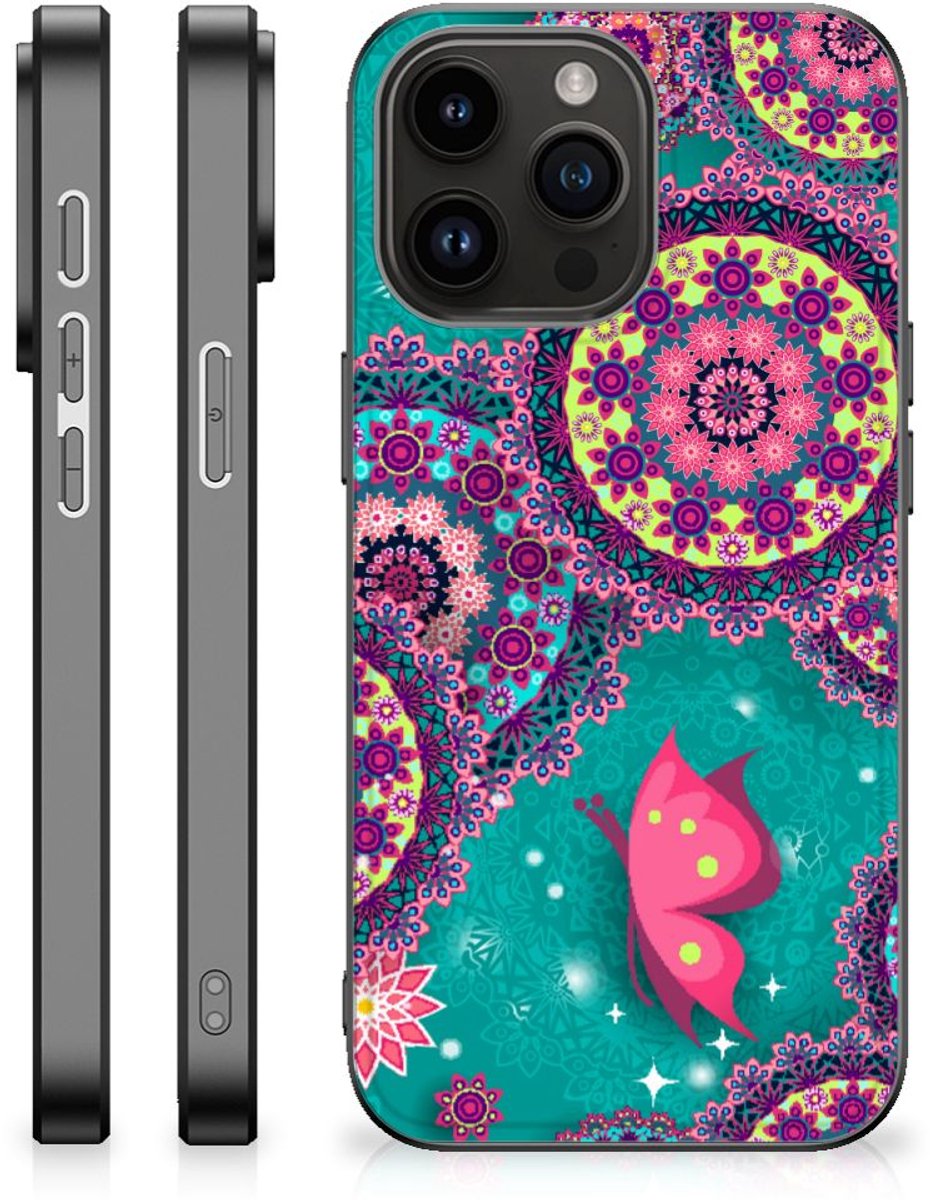 iPhone 15 Pro Max Leuk Telefoonhoesje Cirkels en Vlinders