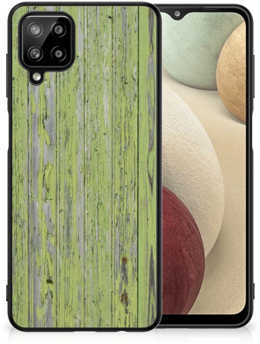 Samsung Galaxy A12 Houten Print Telefoonhoesje Green Wood