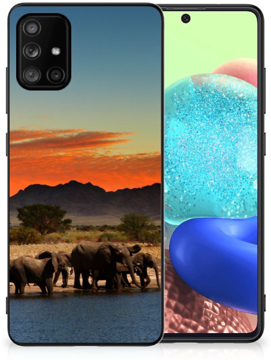 Samsung Galaxy A71 Dierenprint Telefoonhoesje Olifanten