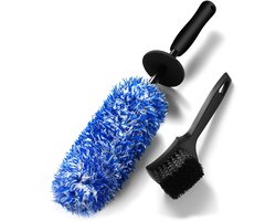 TRANKIELO® - Kwalitatieve Microvezel Velgen- en Bandenborstel Set – Krasvrij Reinigen – Ideaal voor Hoogwaardige Velgen – Ook voor Aluminium Velgen en Autovelgen