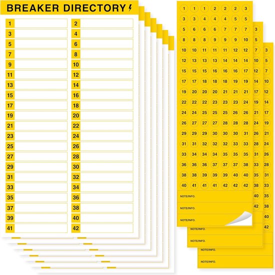 Breaker Panel Labels - 7 Breaker Catalogus Stickers - 3 Nummer Stickers ...
