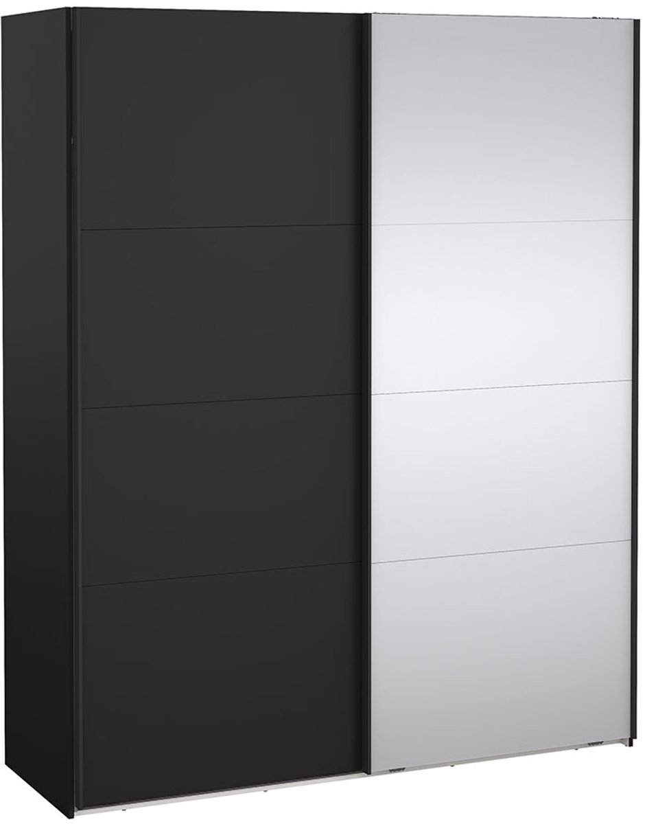Tvilum Catania schuifdeurkast 2 deuren 180x220cm mat zwart.