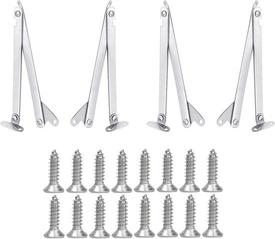 KastdeurscharnierenDekselsteun Soft Close Kastdeur Hydraulische steunstang Opklapbare deur Pneumatische stang Telescopische veer Pneumatische stang Speelgoeddoosscharnier Zwart 100N (Pak van 2) (Colo