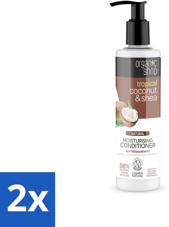 Organic Shop - Coconut & Shea Conditioner - Verzorgend en Voedend - 280 ml - Voordeelverpakking - 2 stuks