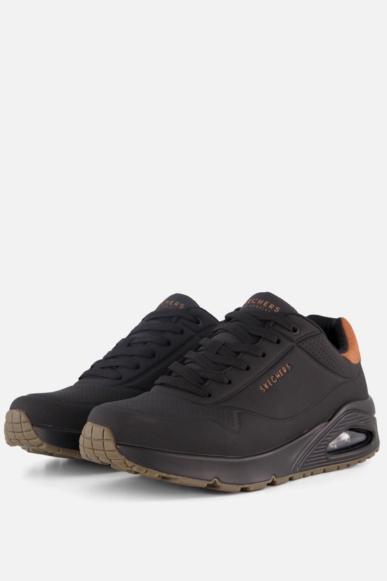 Skechers Uno - Suited On Air Heren Sneakers - Zwart