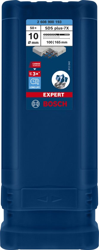 Bosch Accessories EXPERT SDS plus-7X 2608900193 Foret pour marteau-perforateur 50 pièces 10.00 mm Longueur totale 165 m
