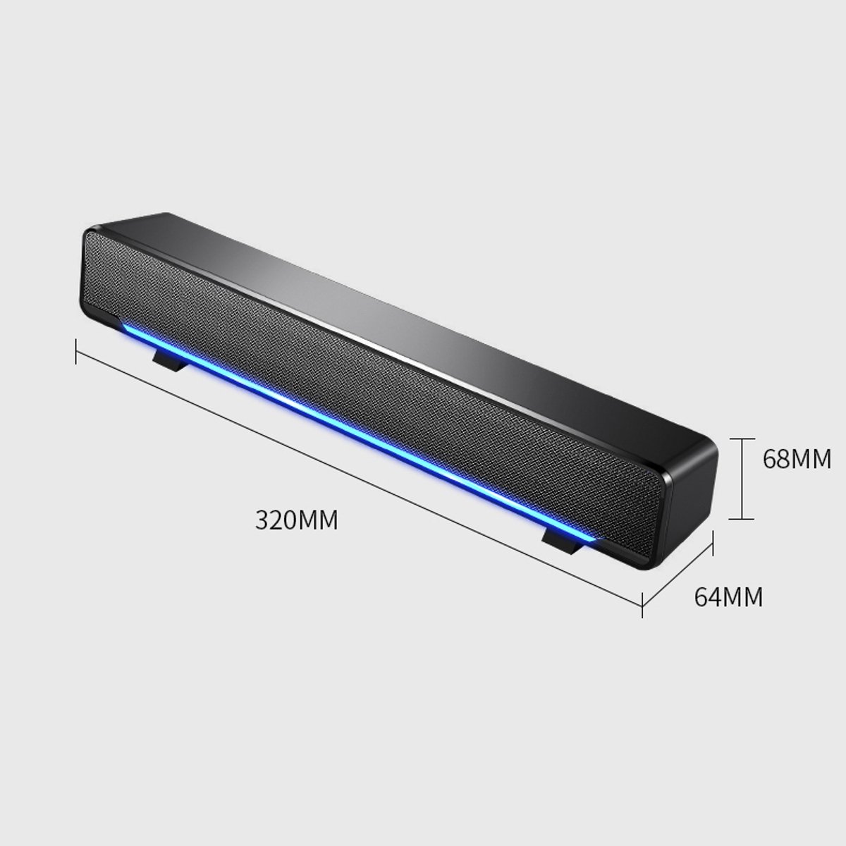 Afbeelding 3 van Soundbar - Soundbar PC - Bluetooth 5.0 - 3.5mm Audio Kabel - Soundbar met Subwoofer - Zwart