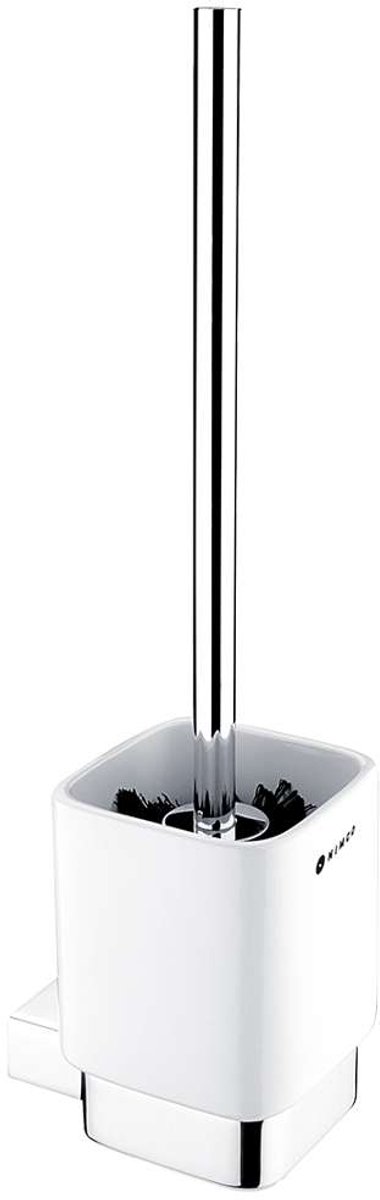 Nimco Kibo - Toiletborstel houder, wit keramiek/chroom Ki 14094KN-26