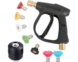 High Pressure Washer Gun Handle - 4350 PSI - met 7 Water Nozzle Tips - Water Wash Cleaner voor Auto Schoonmaak Kit - M22 14MM Fitting Hose Connector & 1/4" Karcher Kärcher Quick Connector - Power Wand