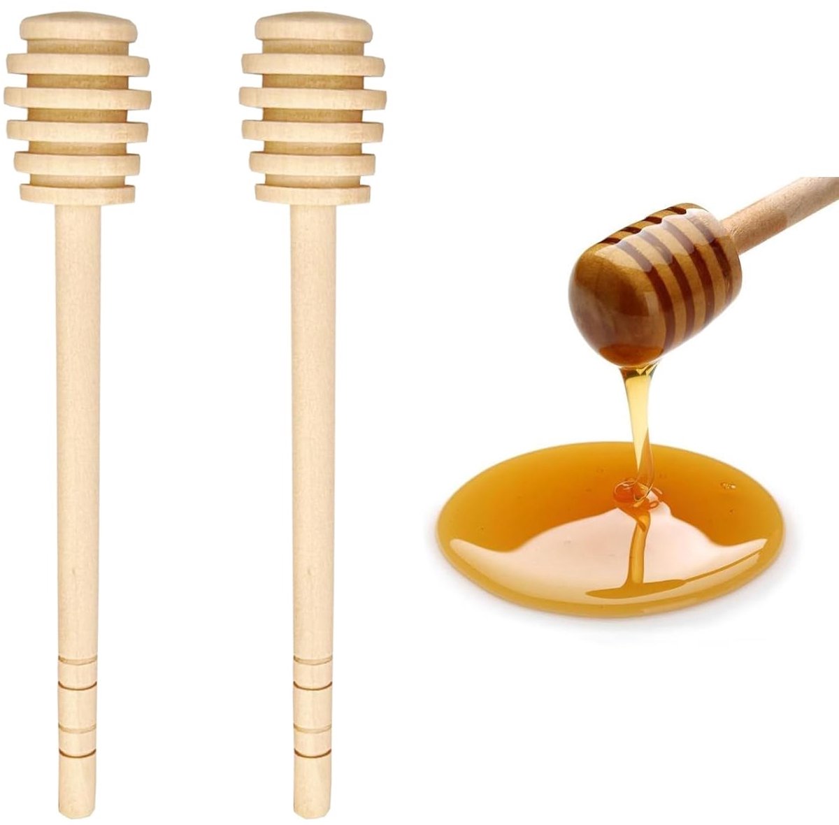 Honinglepel - Spiraalontwerp - Set van 12 - Hout