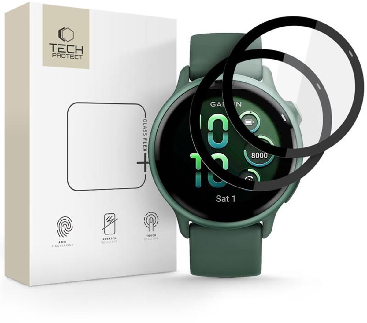 Tech-Protect Hybride Glas 2-Pack Voor Garmin Vivoactive 6 Hoge Kwaliteit