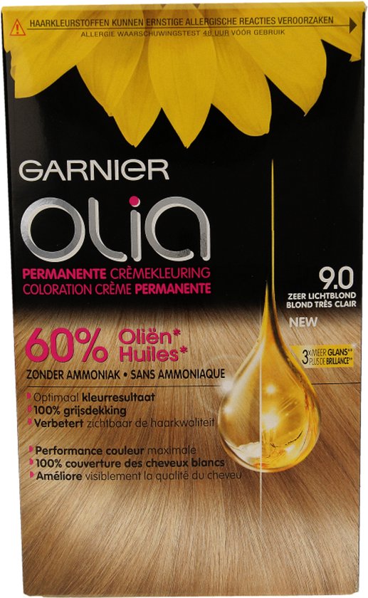 Garnier Olia Zeer Lichtblond 9 - Permanente Haarkleuring Zonder Ammoniak - Intense, langhoudende kleur - Haarverf