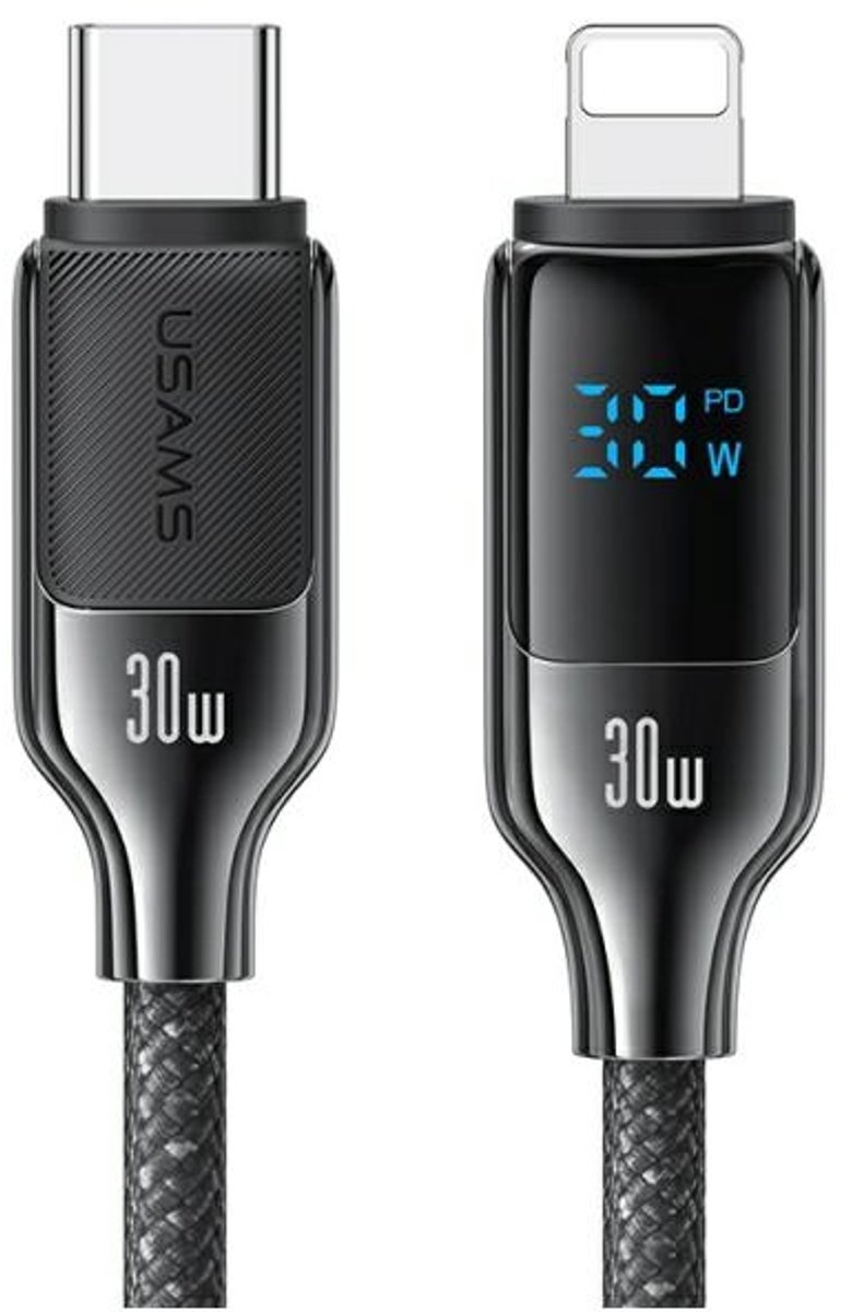 Usams Usb-C Naar Lightning Kabel 30W 1,2M Voor Iphone 11 12 13 Snellader
