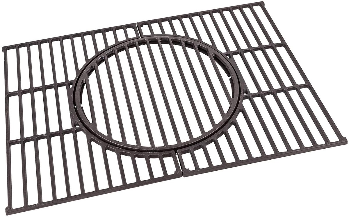 Gietijzeren grillroosterset - universeel - zwart - 1 stuk