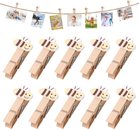 Alipis Mini Houten Dieren Wasknijpers - 3 Sets Schattige Clips Voor Foto's En Decoratie