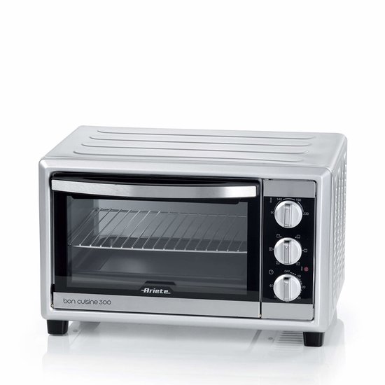 Foto: Ariete 0985 00 bon cuisine 300 vrijstaande heteluchtoven 30 liter inhoud instelbaar tot 230 c 60 min timer