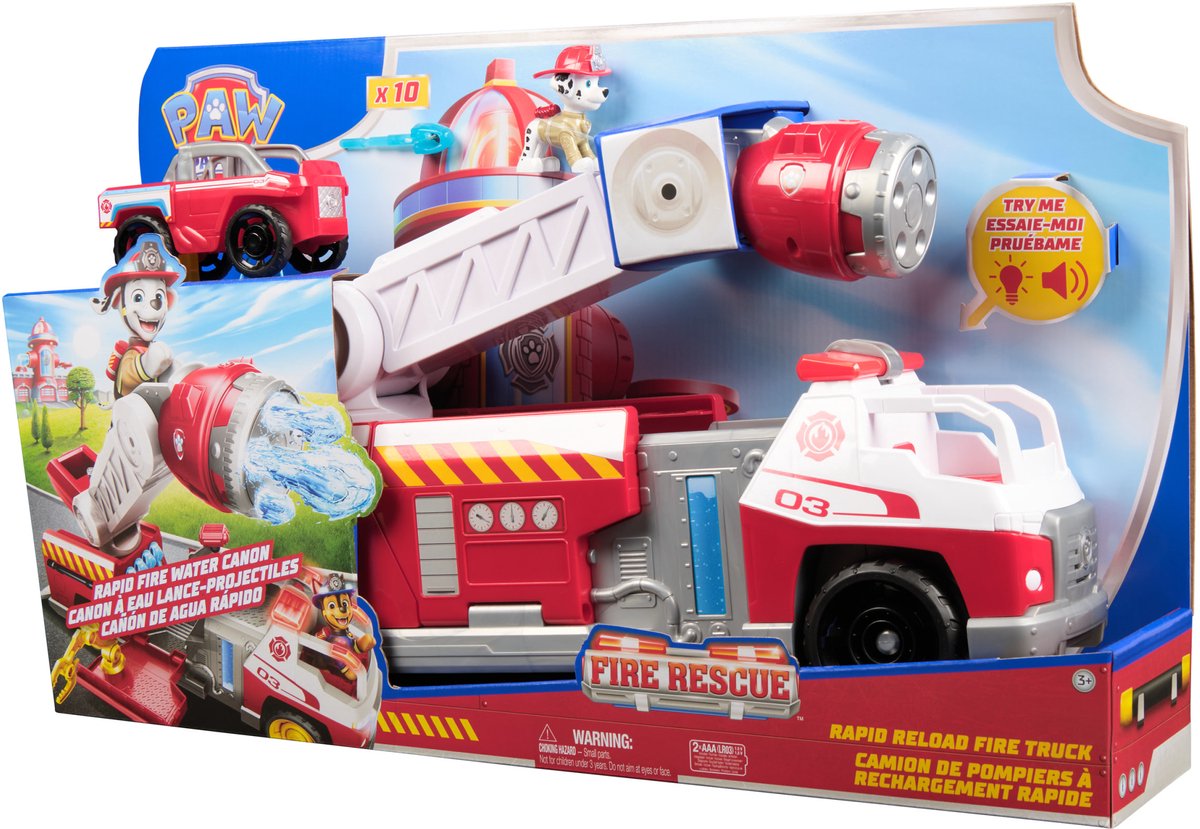 PAW Patrol - Brandweerredding - Marshall's Brandweerwagen met Marshall-figuur, licht, lanceerder en geluidseffecten — afbeelding 15